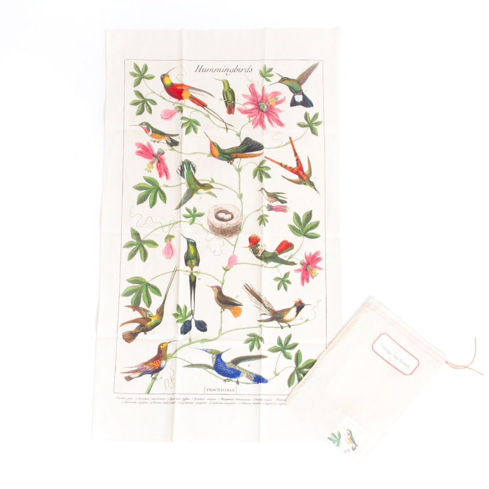 Cavallini, Cotton, Tea Towel, Hummingbirds